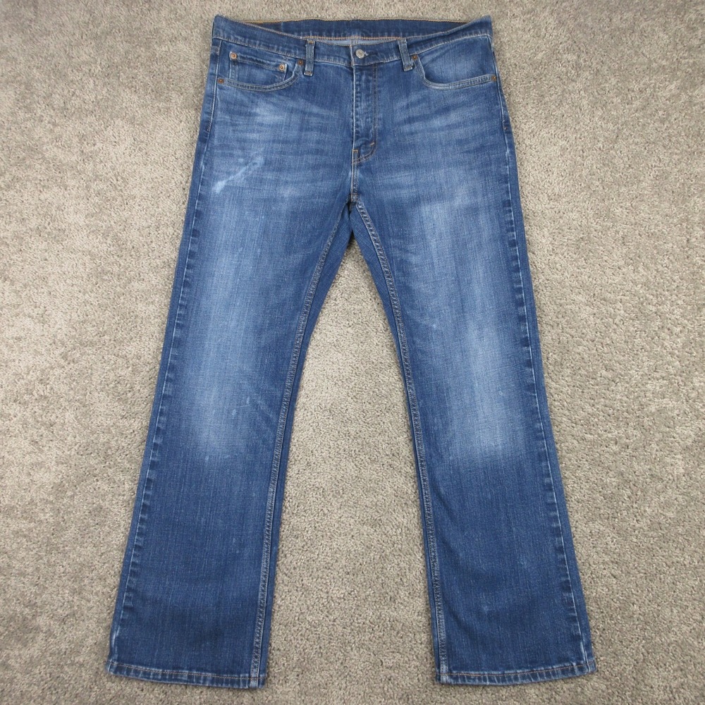 Levis Jeans Mens 36x32 Blue 527 Slim Bootcut Western Cowboy Faded Denim Pants